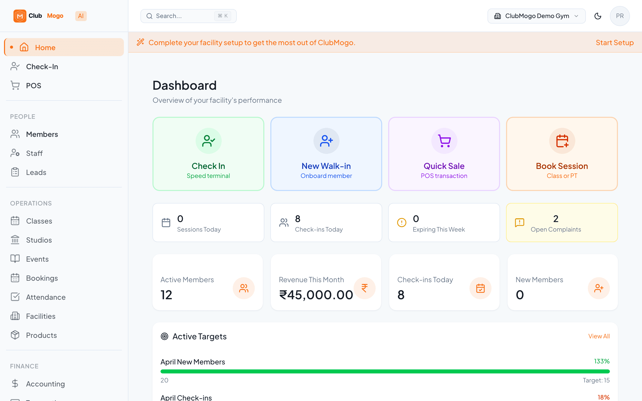ClubMogo dashboard preview